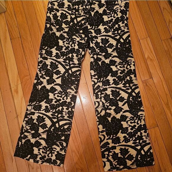 ANN TAYLOR LOFT NAVY & WHITE LINEN MARISA PANTS - Picture 2 of 9